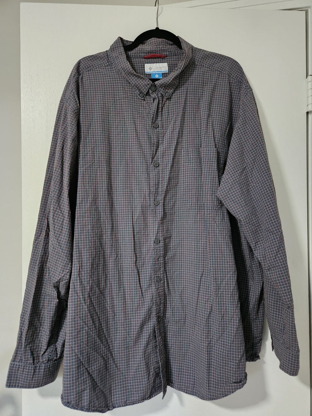 Columbia Big & Tall 4X Men’s Long Sleeve Plaid Button Up Shirt